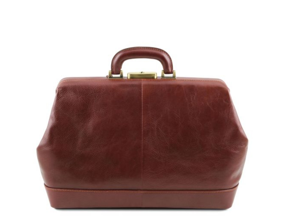 Чоловік шкіряний саквояж LEONARDO Tuscany Leathe TL142072 Dark Brown - Фотографія № 4