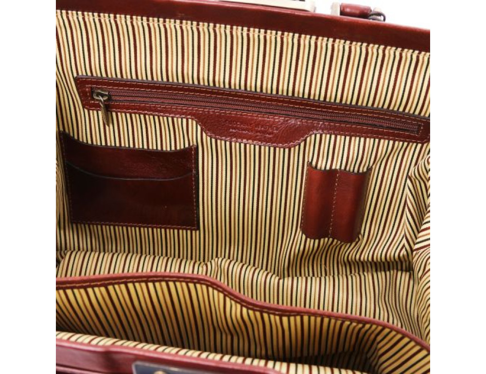 Чоловік шкіряний саквояж LEONARDO Tuscany Leathe TL142072 Dark Brown - Фотографія № 7