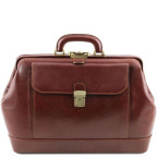 Коричневий шкіряний саквояж LEONARDO Tuscany Leathe TL142072 Brown - Фотографія № 100