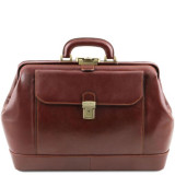 Коричневый кожаный саквояж LEONARDO Tuscany Leathe TL142072 Brown