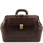 Чоловік шкіряний саквояж LEONARDO Tuscany Leathe TL142072 Dark Brown - Фотографія № 100