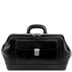 Чорний чоловічий шкіряний саквояж Tuscany Leather TL142089 Black - Фотографія № 100