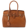 Жіночий класичний сумка зі шкіри страуса Tuscany Leather TL142120 COGNAC