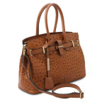 Жіночий класичний сумка зі шкіри страуса Tuscany Leather TL142120 COGNAC - Фотографія № 102