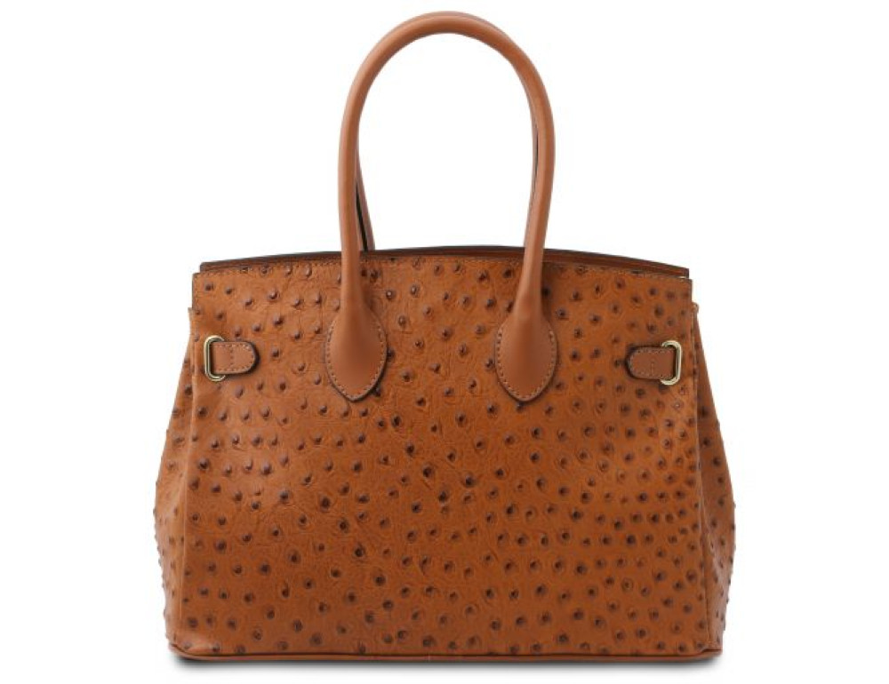 Жіночий класичний сумка зі шкіри страуса Tuscany Leather TL142120 COGNAC - Фотографія № 4
