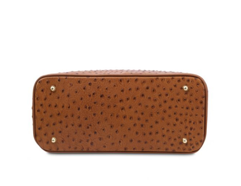 Жіночий класичний сумка зі шкіри страуса Tuscany Leather TL142120 COGNAC - Фотографія № 5