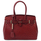 Червона жіноча сумка зі страусиної шкіри Tuscany Leather TL142120 Red - Фотографія № 100