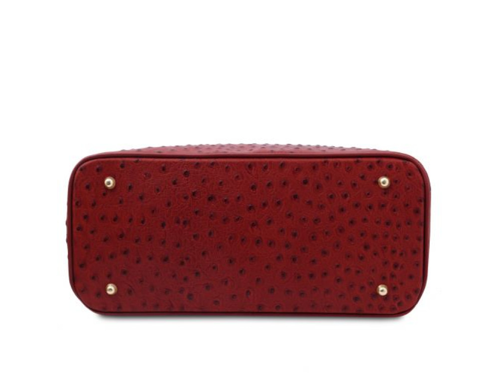 Червона жіноча сумка зі страусиної шкіри Tuscany Leather TL142120 Red - Фотографія № 5