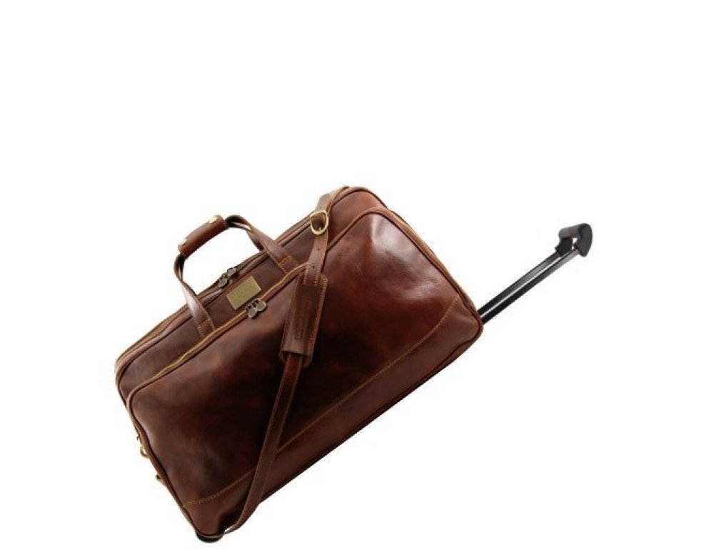 Коричнева дорожня сумка на коліщатках Tuscany Leather TL3065 Brown - Фотографія № 2