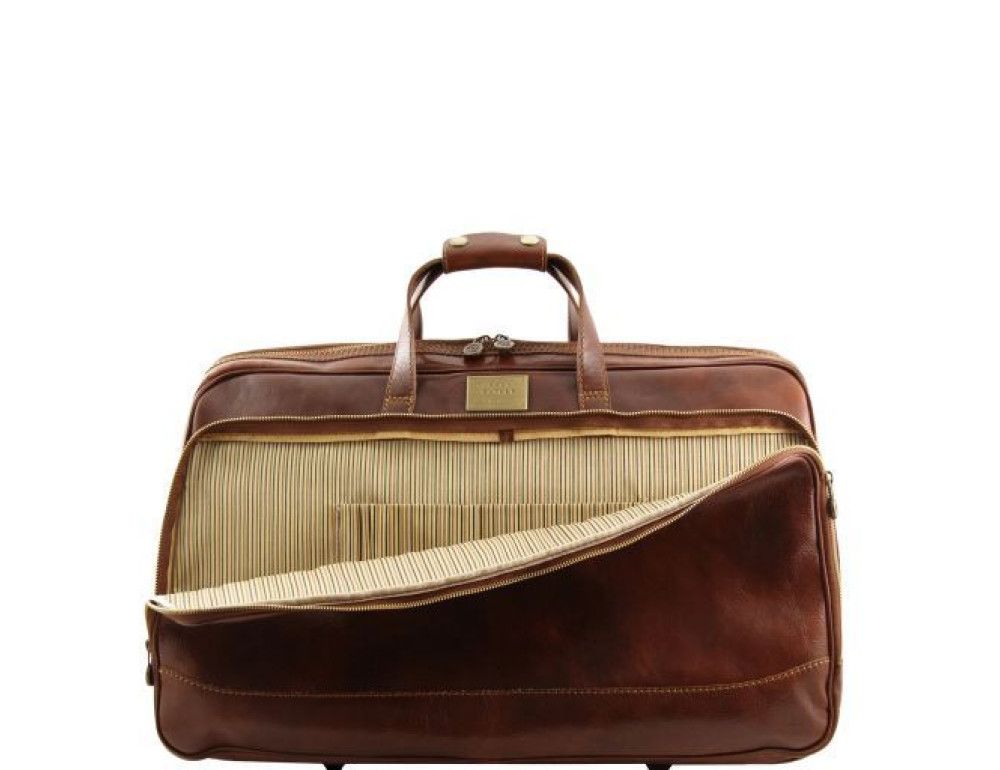Коричнева дорожня сумка на коліщатках Tuscany Leather TL3065 Brown - Фотографія № 3