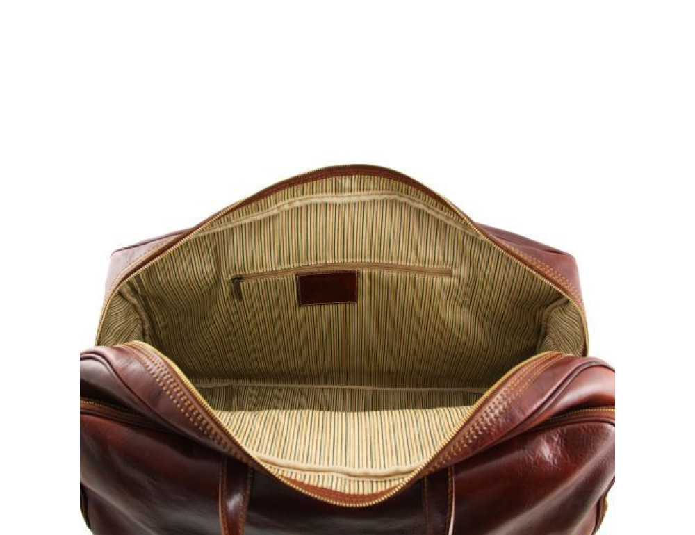Коричнева дорожня сумка на коліщатках Tuscany Leather TL3065 Brown - Фотографія № 6