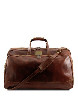 Коричневая дорожная сумка на колёсиках Tuscany Leather TL3065 Brown