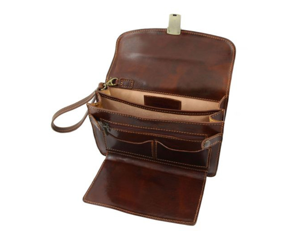 Коричнева шкіряна барсетка для чоловіка MAX Tuscany Leather TL8075 Brown - Фотографія № 4