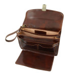 Коричнева шкіряна барсетка для чоловіка MAX Tuscany Leather TL8075 Brown - Фотографія № 103