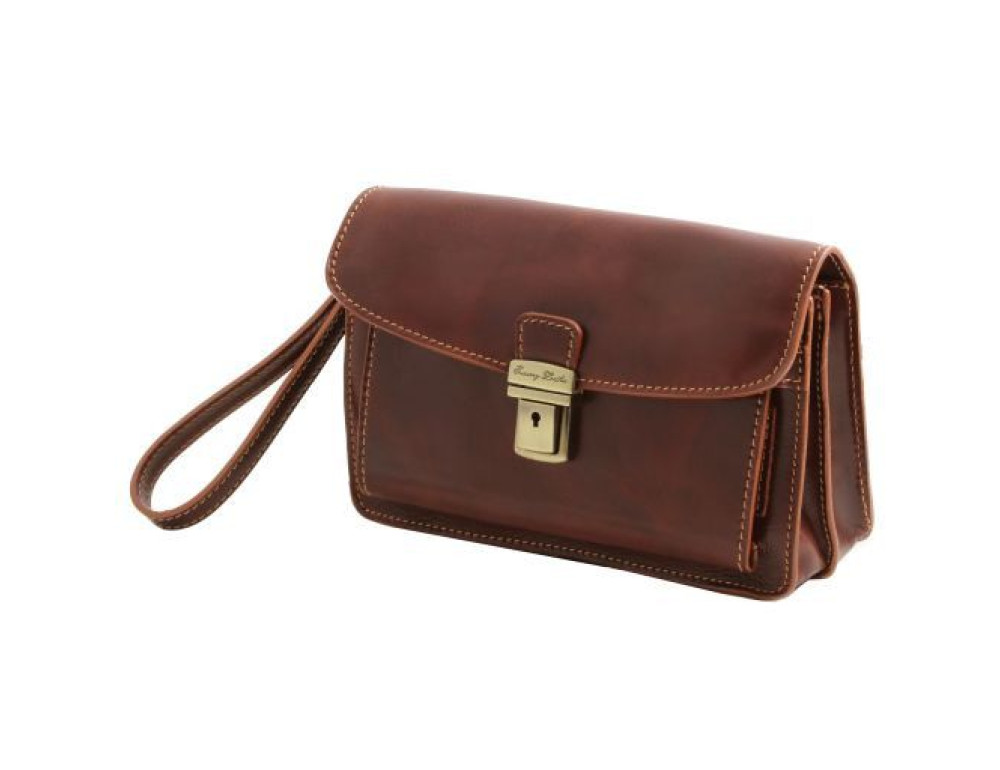 Коричнева шкіряна барсетка для чоловіка MAX Tuscany Leather TL8075 Brown - Фотографія № 6