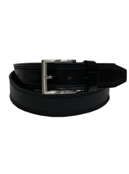Чёрный ремень из натуральной кожи джинсовый 4 см Tony Perotti 645/40 nero