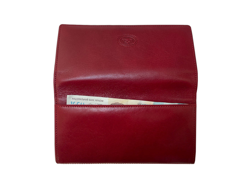Классический женский кошелёк из натуральной кожи Tony Perotti Italico 2638Z rosso - Фото № 4