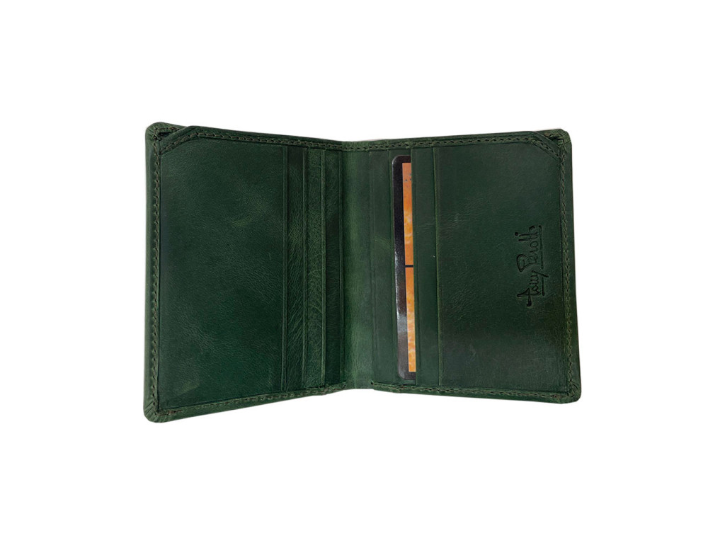 Мини-кошелёк из натуральной кожи быка Tony Perotti Arno 1034N deep green - Фото № 3