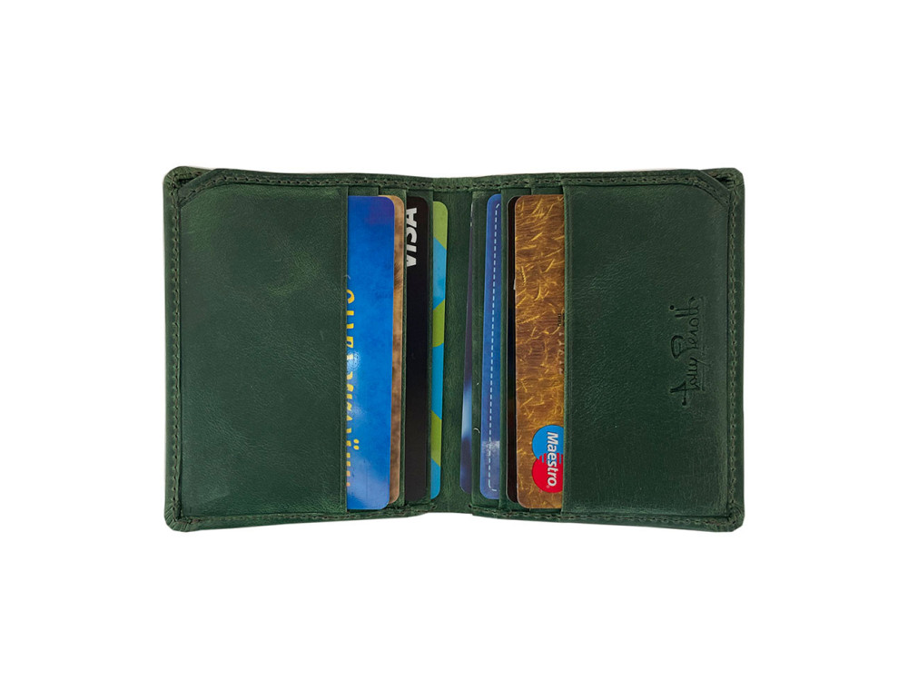 Мини-кошелёк из натуральной кожи быка Tony Perotti Arno 1034N deep green - Фото № 4