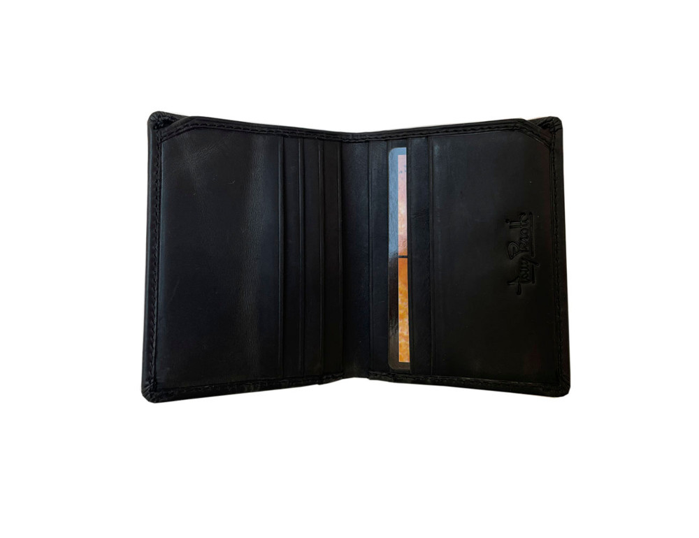 Мини-кошелёк из натуральной кожи быка Tony Perotti Arno 1034N nero - Фото № 3