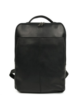 Мужской кожаный рюкзак TARWA RA-7281-3md чёрный с передним карманом на молнии