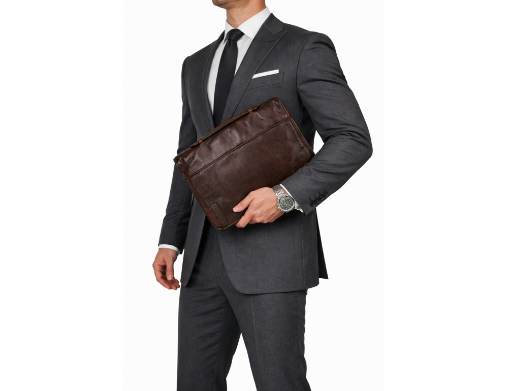 Шкіряна папка для документів A4 Hill Burry HB51173 Brown - Фотографія № 2