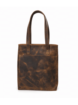 Винтажная женская сумка-шоппер коричневого цвета Newery N2070KTC