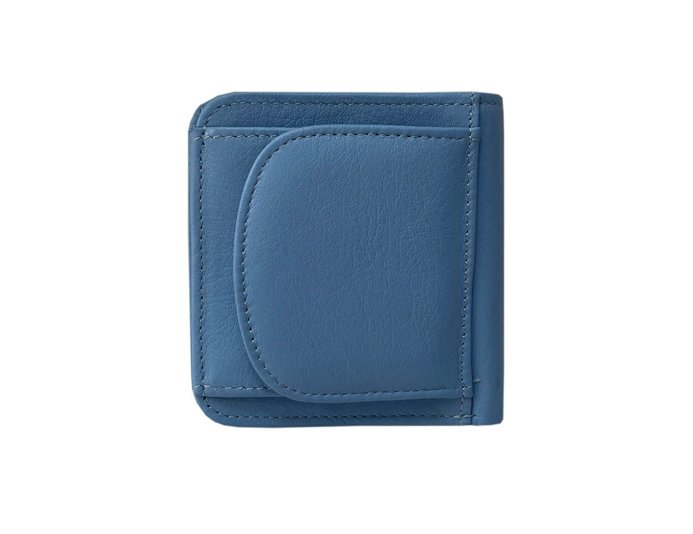 Женский кожаный мини кошелёк голубого цвета Tony Perotti Contatto 1858S-D+RFID baby - Фото № 3