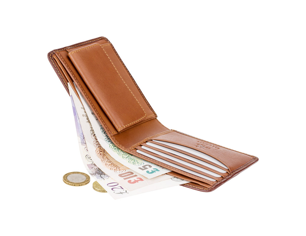 Коричневий портмоне зі шкіри Visconti TR30 BRN/TAN Raffle c RFID - Фотографія № 4