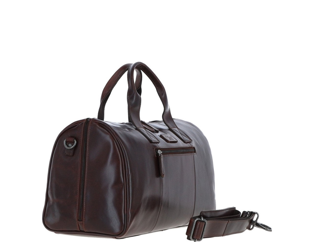 Чоловіча дорожня сумка з натуральної шкіри Ashwood P68 BRANDY Коричневий - Фотографія № 4