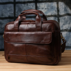 Чоловічий портфель із натуральної зернистої шкіри Vintage 23040 Коричневий - Фотографія № 108