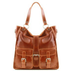 Велика жіноча шкіряна сумка світло-коричневого кольору Tuscany Leather MELISSA TL140928 Med - Фотографія № 100