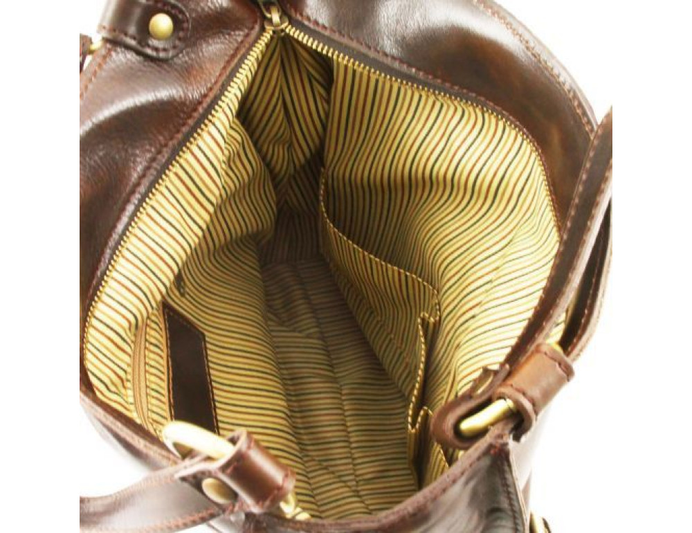Велика жіноча шкіряна сумка світло-коричневого кольору Tuscany Leather MELISSA TL140928 Med - Фотографія № 4