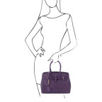 Фіолетова жіноча сумка зі страусиної шкіри Tuscany Leather TL142120 Purple - Фотографія № 101