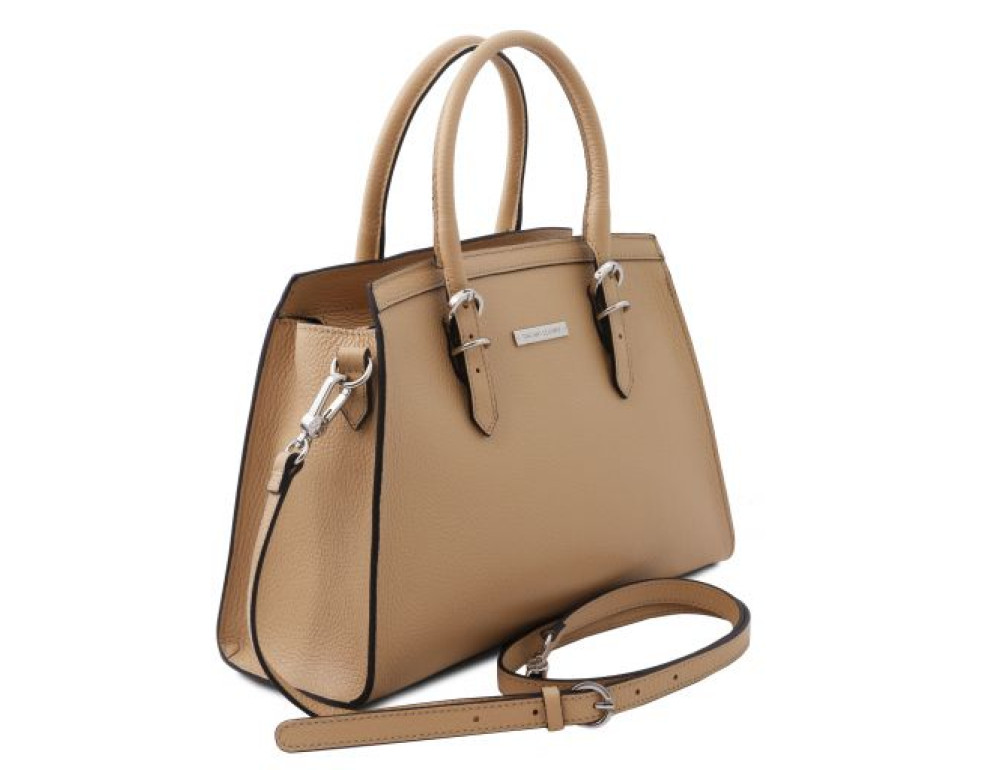 Жіноча шкіряна сумка бежевого кольору Tuscany Leather TL142147 Champagne - Фотографія № 3