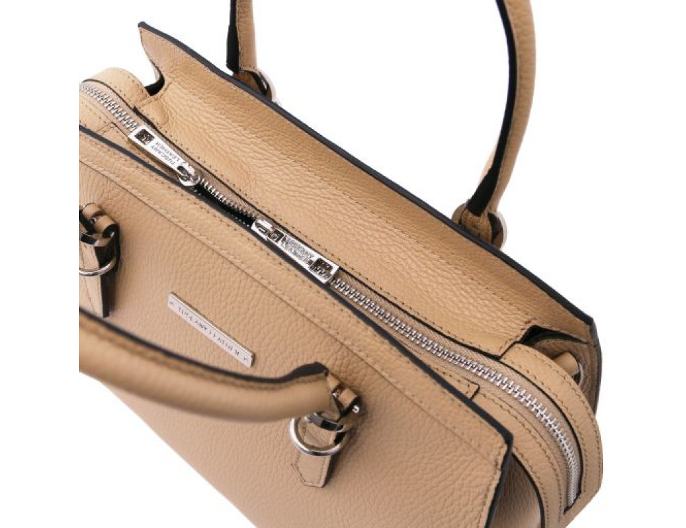 Жіноча шкіряна сумка бежевого кольору Tuscany Leather TL142147 Champagne - Фотографія № 6