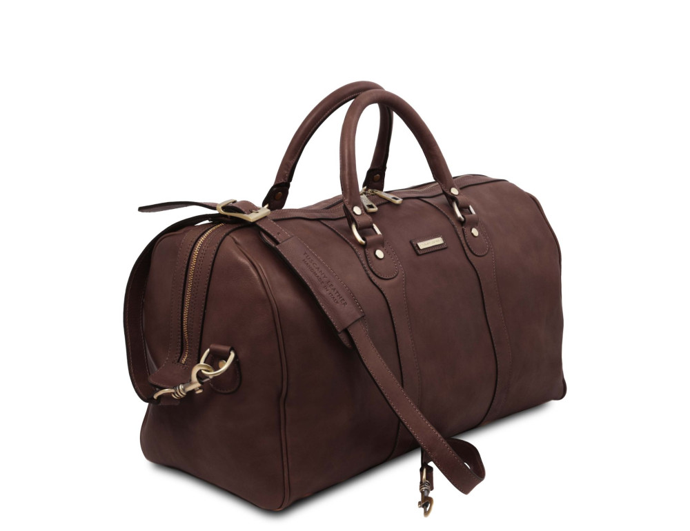 Дорожня шкіряна сумка-дафл, спортивна сумка Tuscany TL141913 Dark Brown - Фотографія № 2