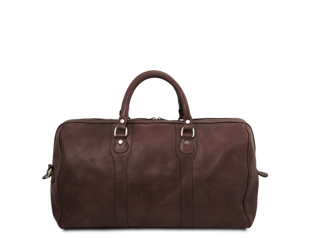 Дорожня шкіряна сумка-дафл, спортивна сумка Tuscany TL141913 Dark Brown - Фотографія № 3