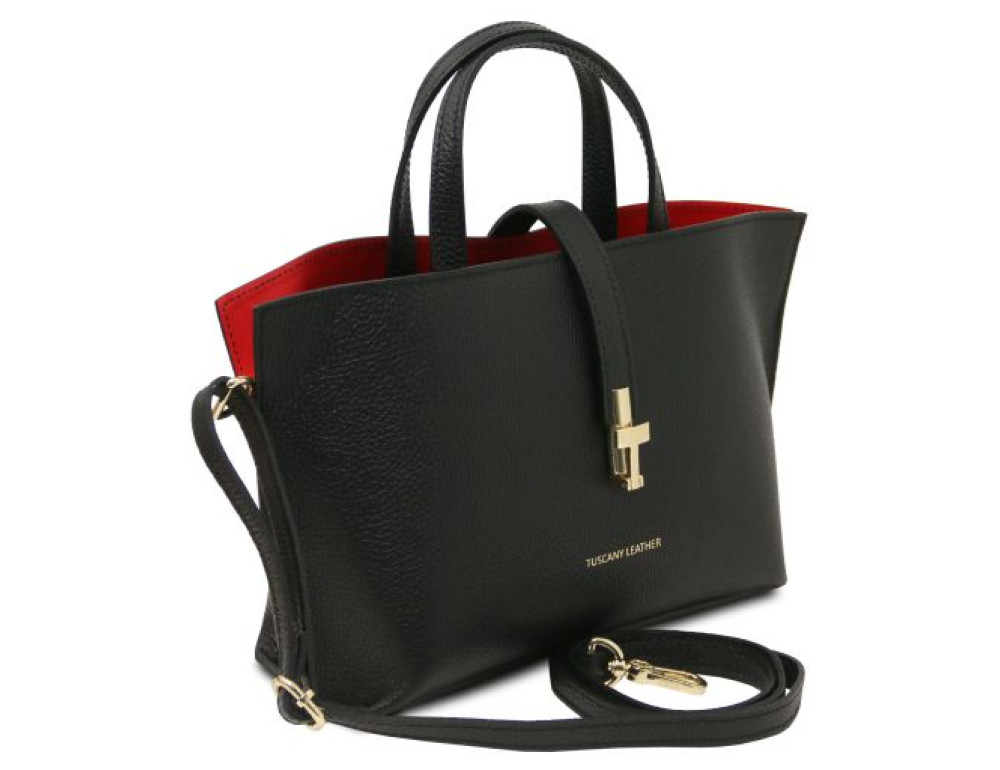 Жіноча шкіряна сумка-шопер Tuscany Leather TL142456 Agatha (Чорна) - Фотографія № 2