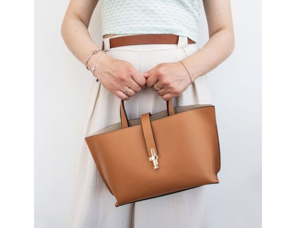 Жіноча шкіряна сумка-шопер Tuscany Leather TL142456 Agatha (Чорна) - Фотографія № 8