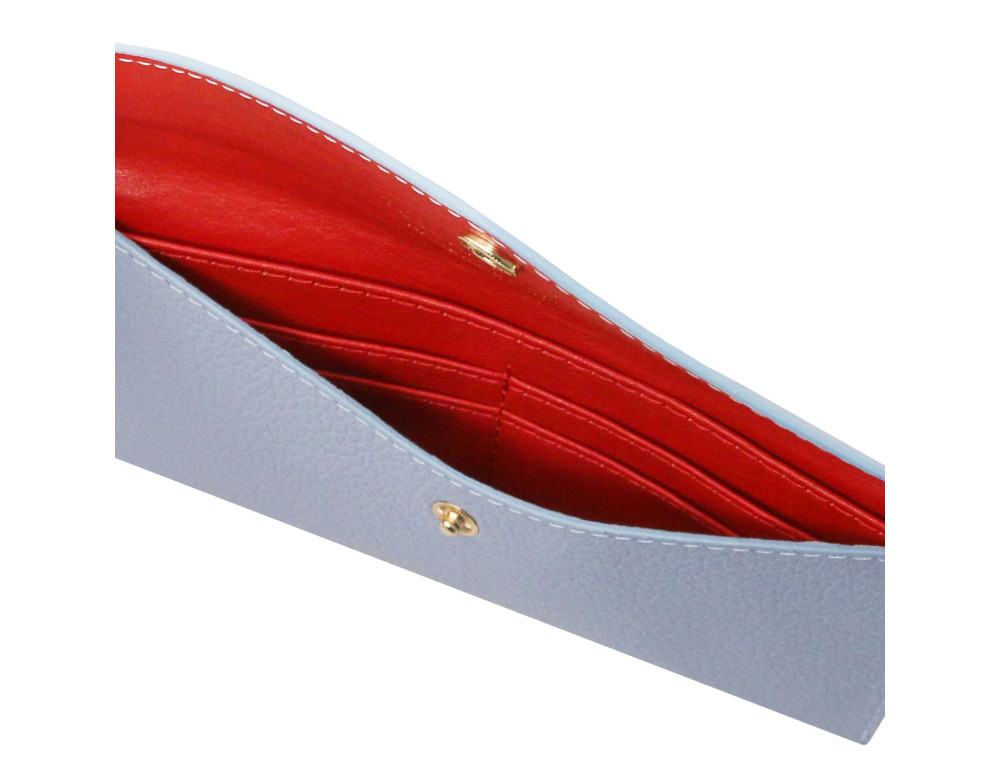 Жіноча шкіряна сумка конверт Tuscany Leather TL142322 (Світло-блакитний) - Фотографія № 5
