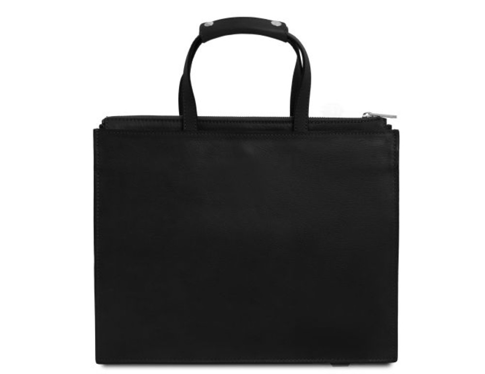 Жіночий шкіряний портфель на три відділення Palermo Tuscany TL142452 (Чорний) - Фотографія № 3