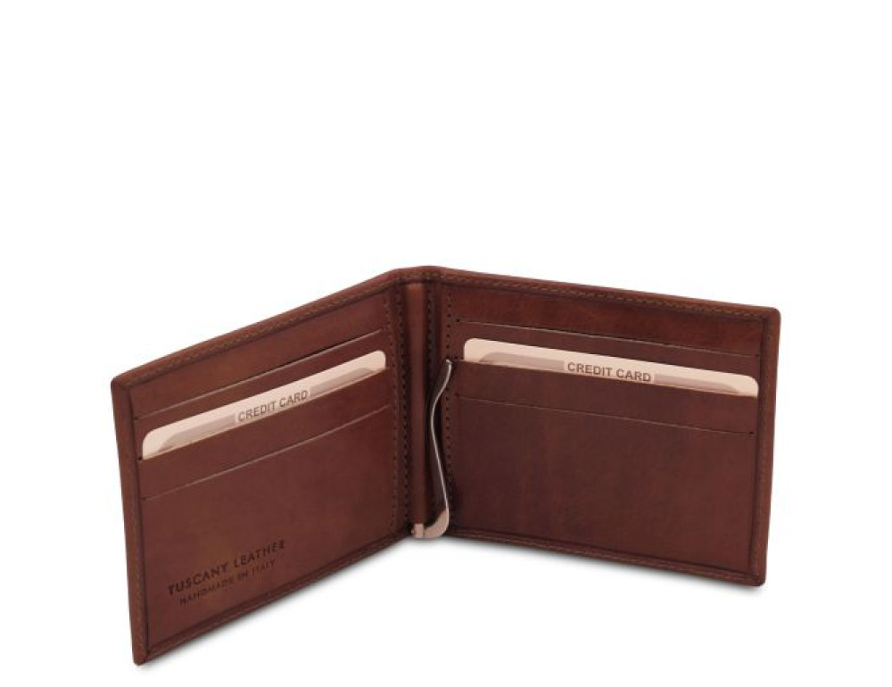 Чоловічий шкіряний затискач для грошей Tuscany Leather TL142055 Brown (коричневий) - Фотографія № 4