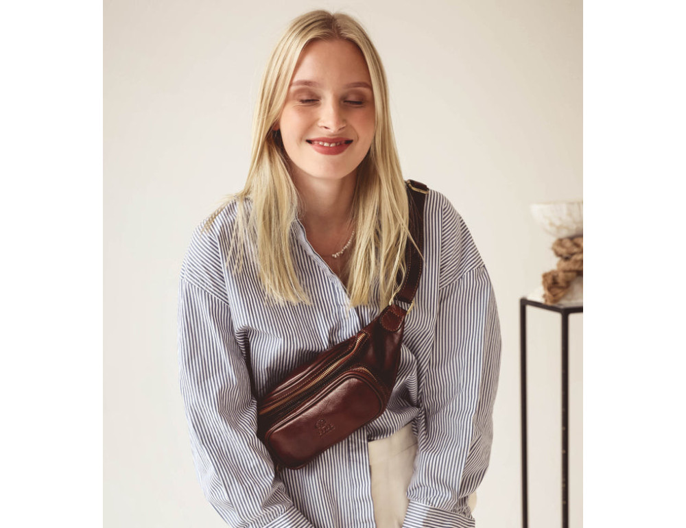 Коричнева сумка з італійської рослинної шкіри Time Resistance 5215901W - Фотографія № 3