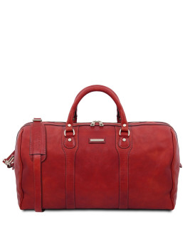Красная дорожная кожаная сумка-дафл, спортивная сумка Tuscany TL141913 Red