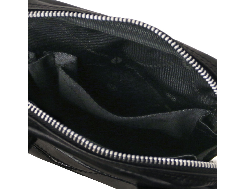 Чоловіча шкіряна сумка через плече Tuscany Leather TL142428 Mark (чорна) - Фотографія № 5