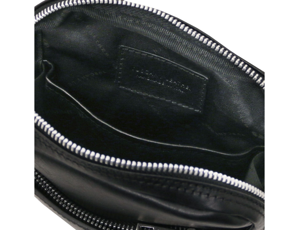 Чоловіча шкіряна сумка через плече Tuscany Leather TL142428 Mark (чорна) - Фотографія № 6