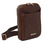 Чоловіча шкіряна сумка через плече Tuscany Leather TL142428 Mark (темно-коричнева) - Фотографія № 101