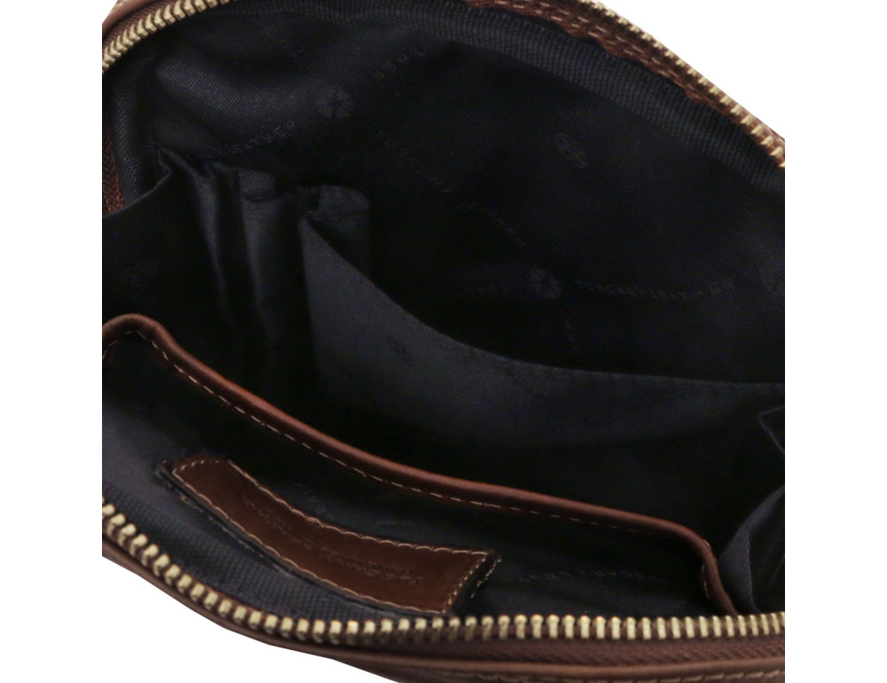 Чоловіча шкіряна сумка через плече Tuscany Leather TL142428 Mark (темно-коричнева) - Фотографія № 7