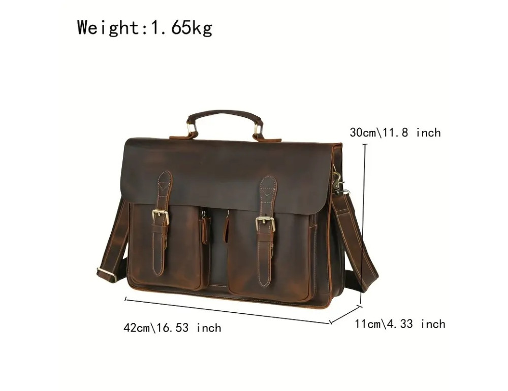 Чоловічий шкіряний портфель Tiding Bag Bx9033DB - Фотографія № 3